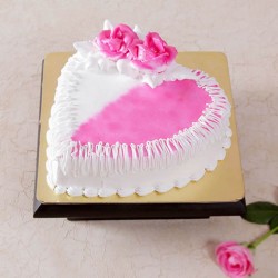 Heart shape strawberry cake
